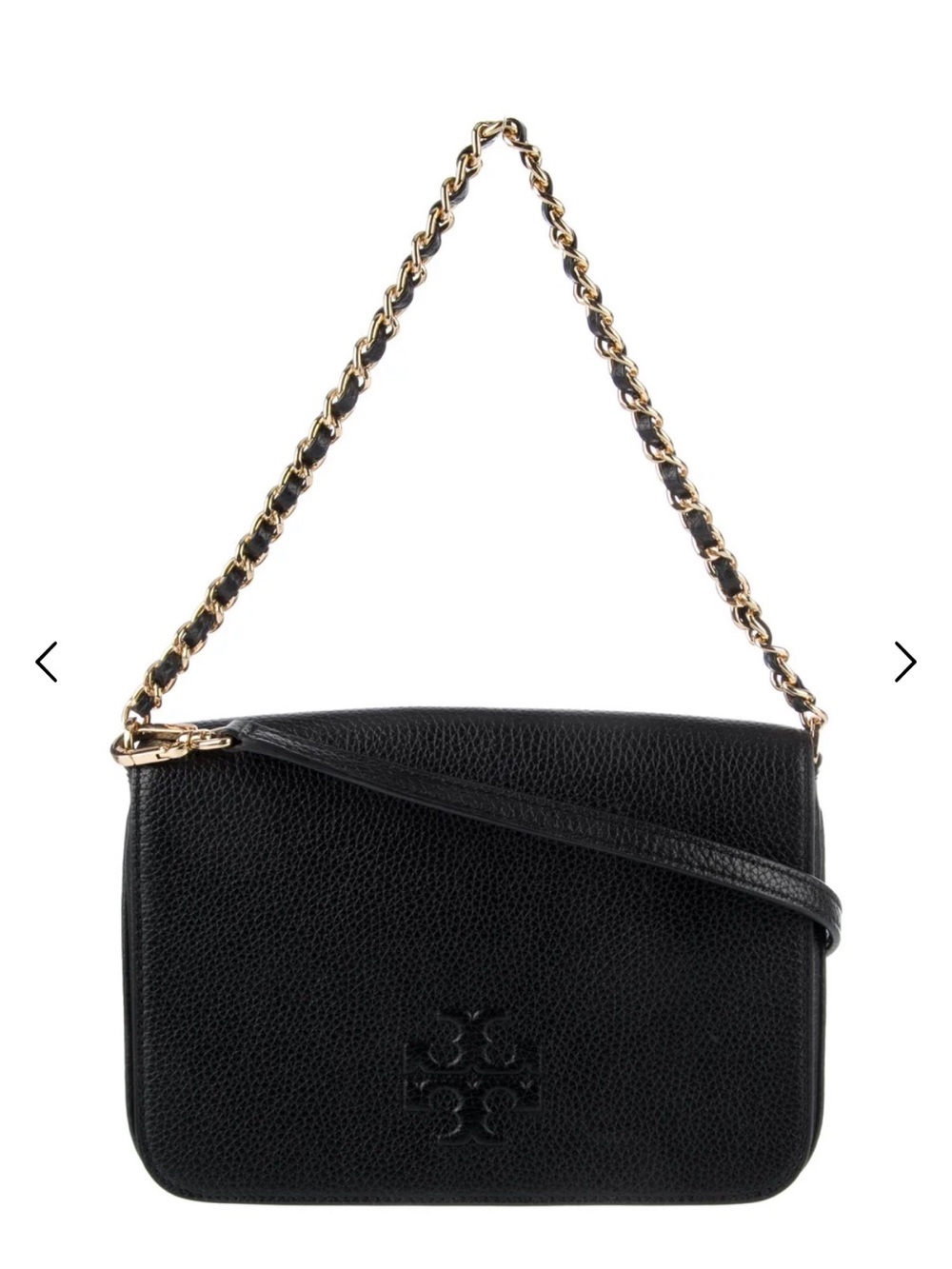 Tory Burch Black Leather Chain-Handle Shoulder Bag